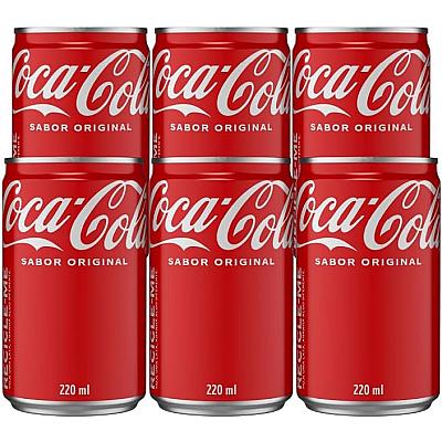 Imagem do produto Pack de Coca-Cola lata 220ml - 6 unidades