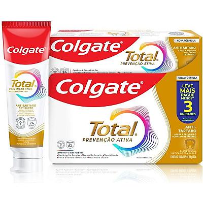 Imagem do produto Creme Dental 90g Colgate Total Anti Tártaro 3 unid...