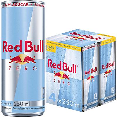 Imagem do produto Pack de 4 Latas Red Bull Energético, Zero, Sem Açú...