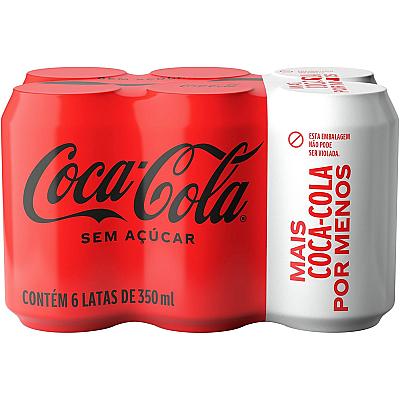 Imagem do produto Pack de Coca-Cola 6 unidades sem Açúcar 350Ml