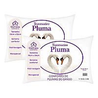 Imagem do produto Kit 2 Travesseiros Plumas 70x50cm Tradicional Anti...