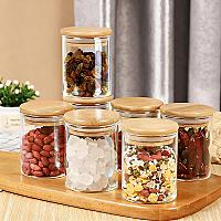 Imagem do produto Potes Herméticos de Vidro com Tampa de Bambu - Kit...
