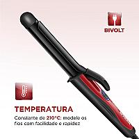 Imagem do produto MONDIAL Modelador de Cachos, Preto/Vermelho, Bivol...