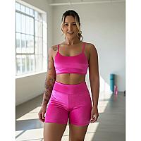 Imagem do produto Conjunto Fitness Virginia Top Shorts, Meia Coxa Ci...