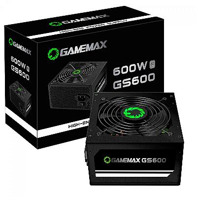 Imagem do produto Fonte Gamemax GS600, 600W, 80 Plus White, -PFC Ati...