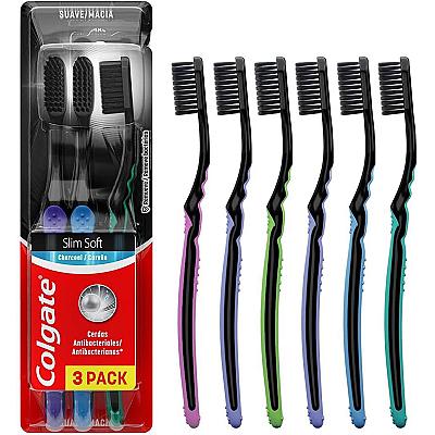 Imagem do produto Escova de Dente 6 unid Slim Soft Colgate Black Com...