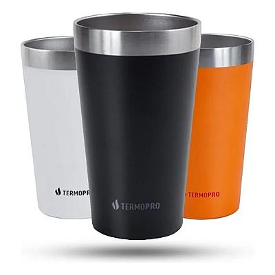 Imagem do produto Copo Térmico Para Cerveja 500ml Preto Termopro Lis...