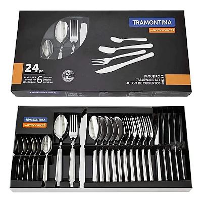 Imagem do produto Faqueiro Tramontina Búzios Em Aço Inox Com Detalhe...