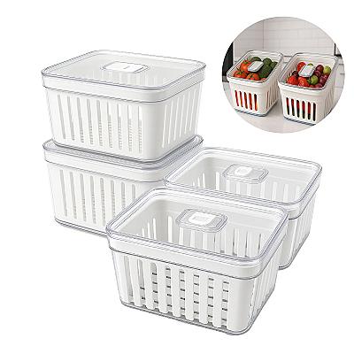 Imagem do produto Kit 4 Potes Acrílico 3,8l Organizador Geladeira Re...