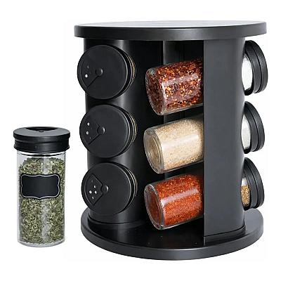 Imagem do produto Porta Temperos Condimentos Giratório Potes De Vidr...