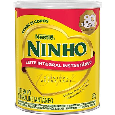 Imagem do produto Leite Pó Instantâneo Integral Ninho, Lata de 380g