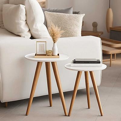 Imagem do produto Mesinhas De Canto Lateral Retrô Decora Lar Doce Pa...