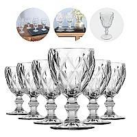 Imagem do produto Jogo 6 Taças Diamante Vidro 330ml Copo Diamond Mod...