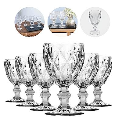 Imagem do produto Jogo 6 Taças Diamante Vidro 330ml Copo Diamond Mod...