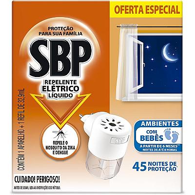 Imagem do produto Repelente Elétrico Líquido SBP 45 Noites Novo, Apa...