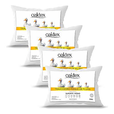 Imagem do produto Kit 4 Travesseiros Oaktex 50x70 Antialérgico Fibra...