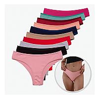 Imagem do produto Kit 10 Calcinhas Algodão Tanga Lisa Conforto Basic...