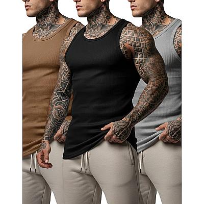 Imagem do produto Kit 3 Regata Modelo Americano Canelada Premium