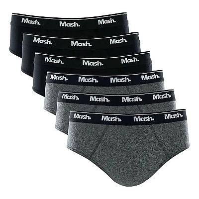 Imagem do produto Kit Com 6 Cuecas Slip Mash Em Algodão Lisa Basica...