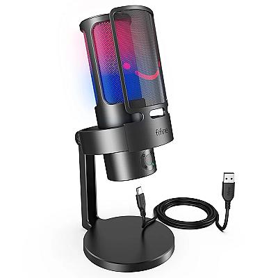 Imagem do produto Microfone Gamer Fifine Ampligame A8 Plus RGB, USB,...