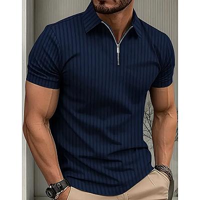 Imagem do produto Camiseta Polo Manga Curta Com Ziper Masculina Malh...