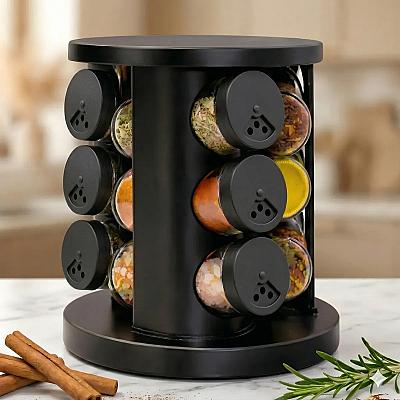 Imagem do produto Porta Condimentos Temperos Giratório 9 Potes De Vi...