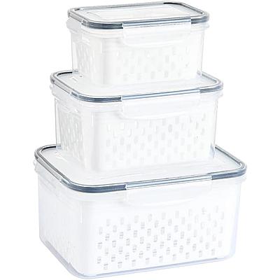 Imagem do produto Kit 3 Potes Organizadores de Geladeira Hermético c...