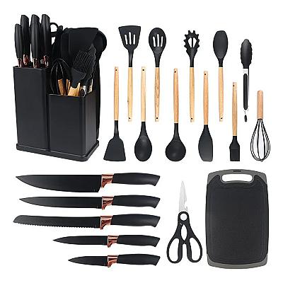 Imagem do produto 19 Peças Kit Utensilios Cozinha Tábua Em Silicone...