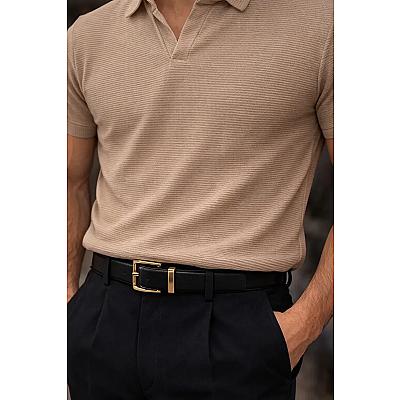Imagem do produto Camisa Camiseta Polo Masculina Texturizada Sem Bot...