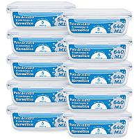 Imagem do produto Kit 10 Potes Herméticos Vidro Aristus 640ml 4 Trav...