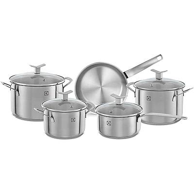 Imagem do produto Conjunto de Panelas, 5 unidades, Aço Inoxidável, d...