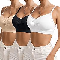 Imagem do produto Kit 3 Top Sutiã Sensual Sem Costura,  Com Alça Aju...