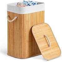 Imagem do produto Cesto de Bambu Roupa Suja em Bambu Natural com Tam...