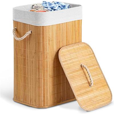 Imagem do produto Cesto de Bambu Roupa Suja em Bambu Natural com Tam...