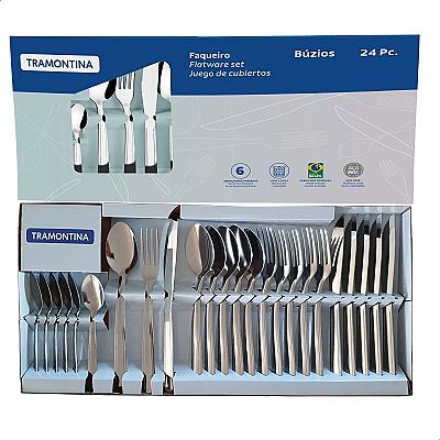 Imagem do produto Jogo Talheres Faqueiro Búzios, Aço Inox 24 Peças,...