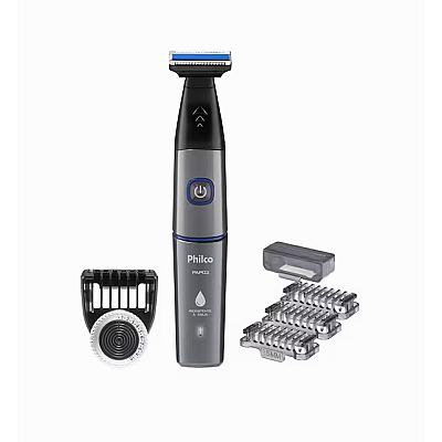 Imagem do produto Aparador de Pelos Philco PAP02 USB Cinza/Azul - Bi...