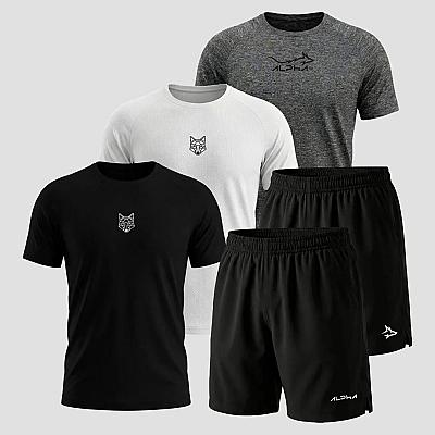 Imagem do produto Kit 5 Peças Dry 3 Camisetas e 2 Bermudas Alpha - P...