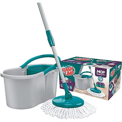 Imagem do produto Mop FIT Giratório com 2 refis microfibra, Flash Li...