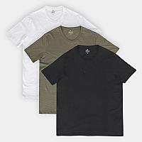 Imagem do produto Kit Camiseta Hering C/ 3 Peças Masculina - Preto+B...