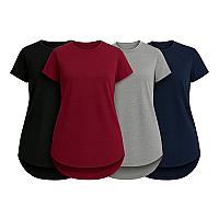 Imagem do produto Kit de 4 Camiseta Dry Fit Feminina Academia Fitnes...