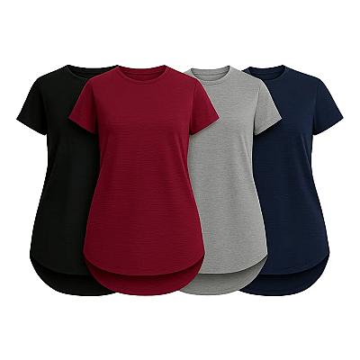 Imagem do produto Kit de 4 Camiseta Dry Fit Feminina Academia Fitnes...