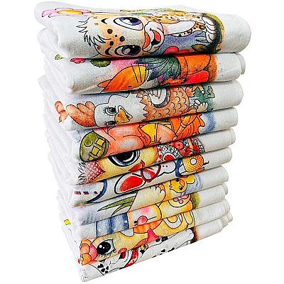 Imagem do produto Pano De Prato Atacado Estampado Bainha Kit Com 10...