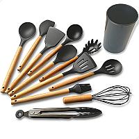Imagem do produto Kit C/12 Utensílios De Cozinha de Silicone de Cabo...