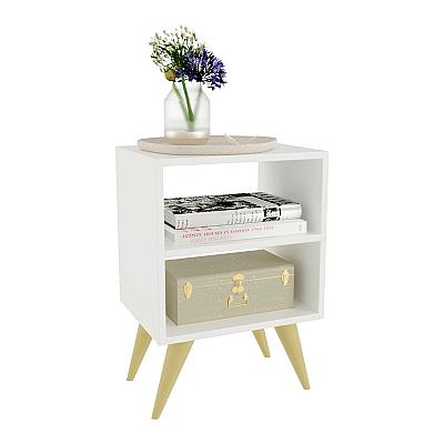 Imagem do produto Mesa de Cabeceira, Retrô Compacta com Nicho para Q...