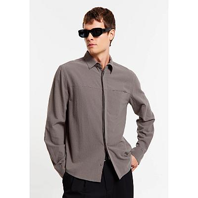 Imagem do produto Camisa Fluída Manga Longa em Sarja Texturizada com...