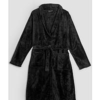 Imagem do produto Roupão fleece com faixa e bolsos preto | Casa Riac...