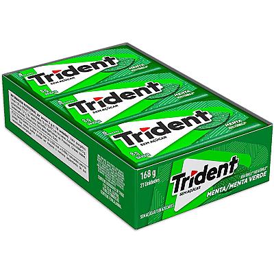Imagem do produto Chiclete Trident Menta Sem Açúcar - Caixa c/ 21 un...