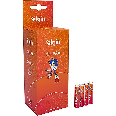 Imagem do produto Caixa de Pilha com 40 unidades AAA Elgin Palito Tu...