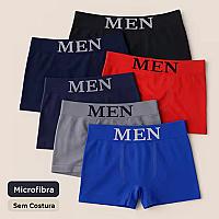 Imagem do produto Kit com 5 Cuecas Boxers Masculina de Microfibra co...