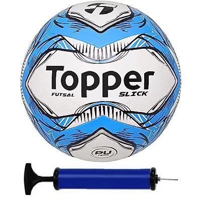Imagem do produto Bola Futsal Topper Slick Azul e Bomba de Ar